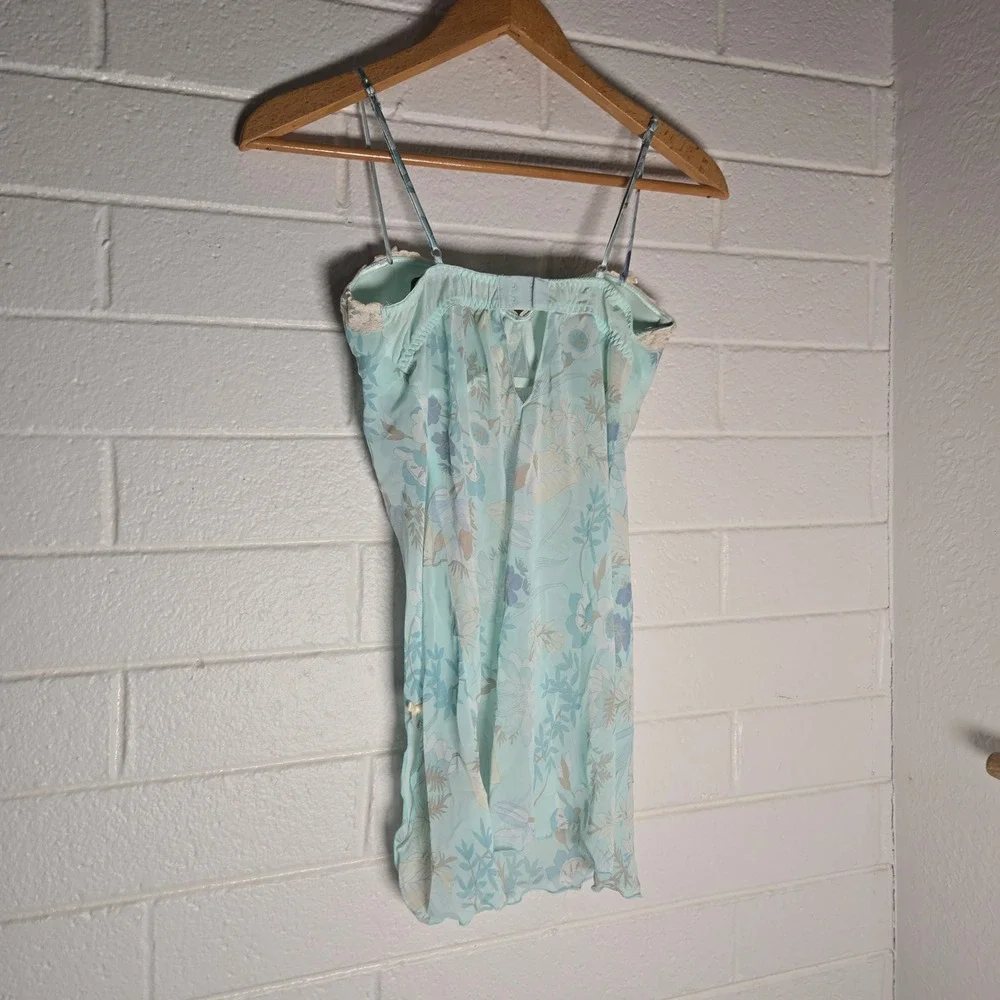 Vtg Y2K Floral Chemise Large Pastel Lace‎ Trim Nightgown Slip Dress Ethereal